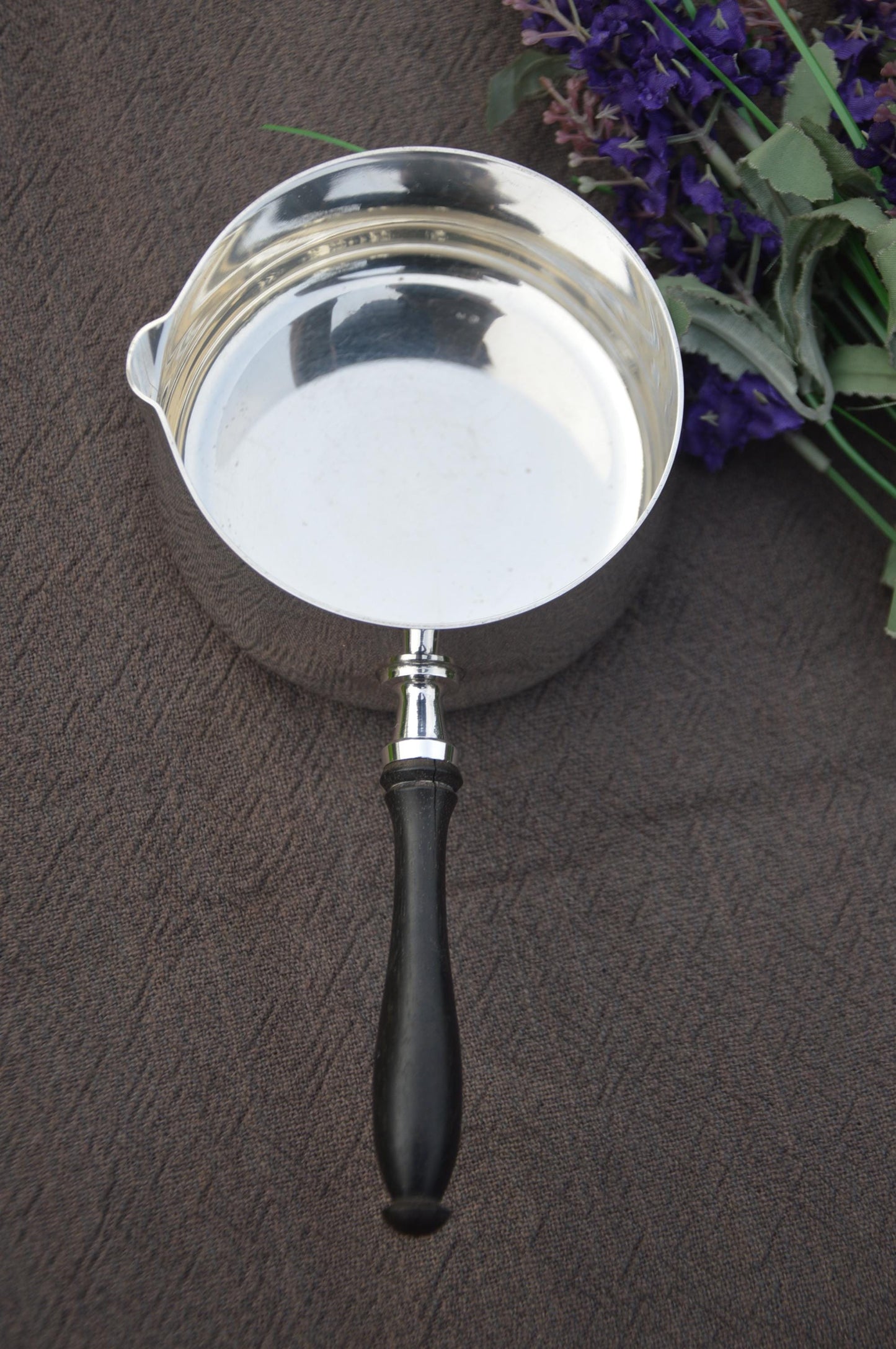Vintage Sauce Pan Pot French Silver Plate Metaille Blanc Beautiful Example Saucepan Saucier Bakelite Handle 1.1mm Makers Mark