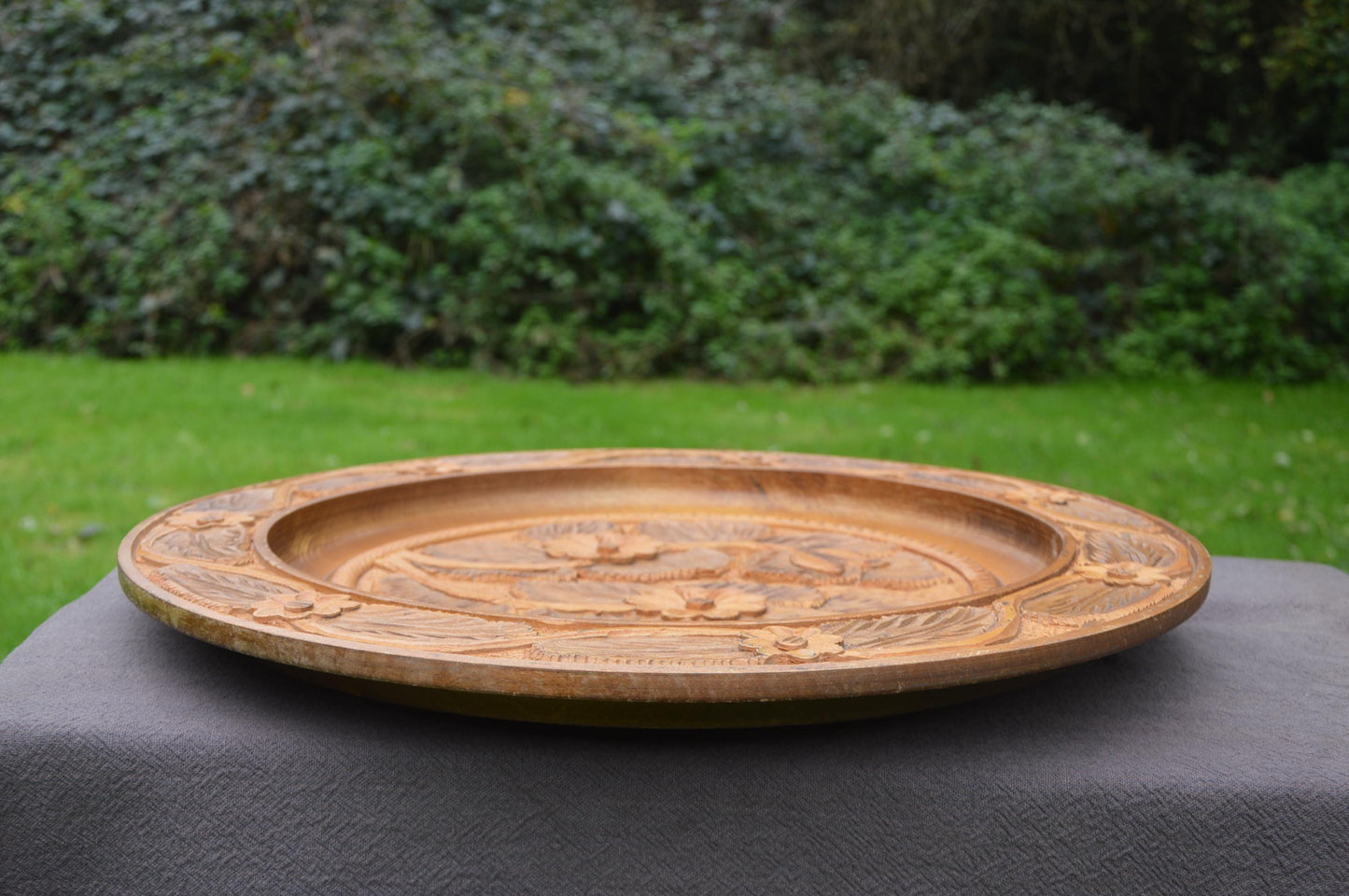 Massive Black Forest Style Bread Board French Antique One Piece Hand Carved Beautiful Patina Fait Main Serving Plate Wooden Platter