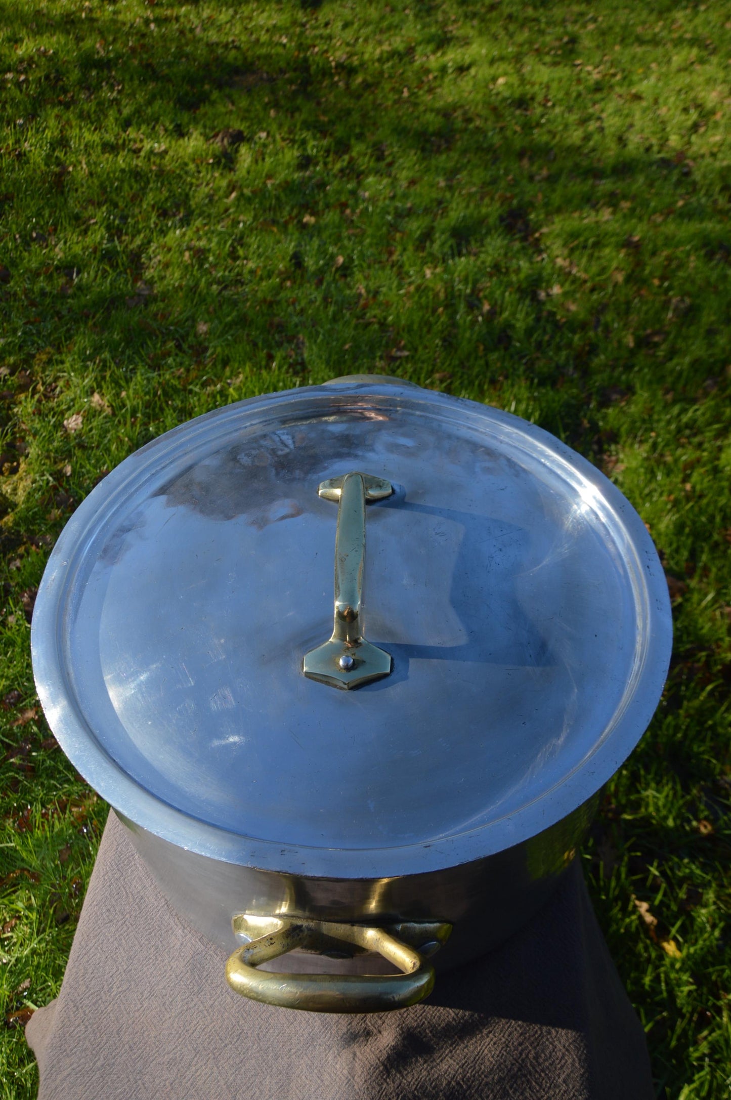 Gaillard Pan BIG Professional Bassine a Ragout Stockpot Rondeau Aluminum Vintage Massive Pot 4mm 1950s Huge Made in France 40cm 15 3/4"