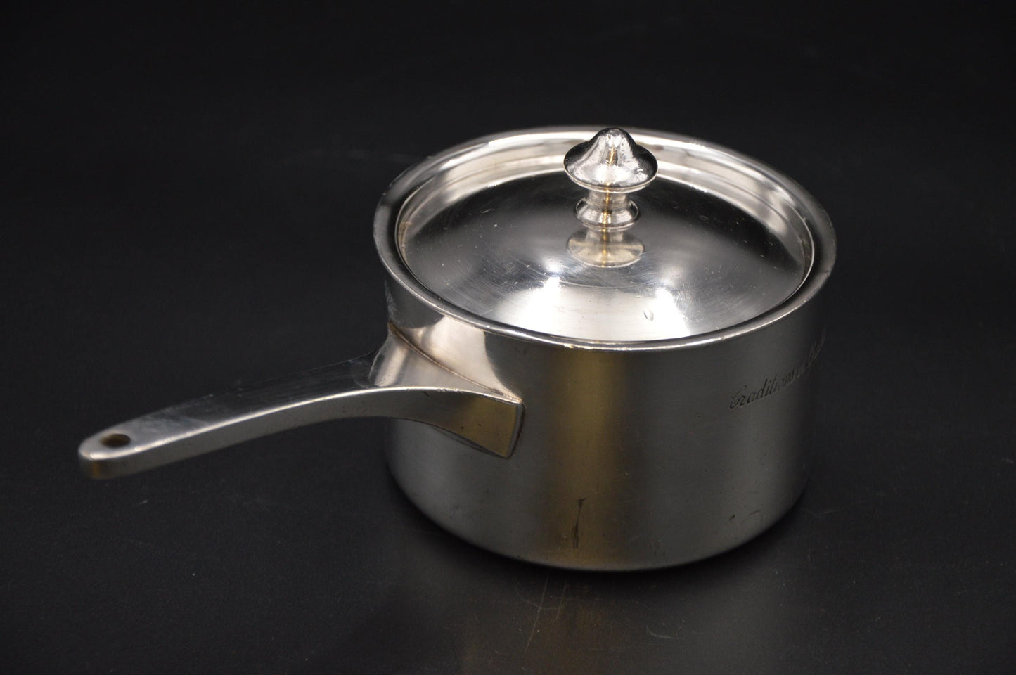 Raynaud Caluire Vintage Sauce Pan Pot French Silver Plate Metaille Blanc Beautiful Example Saucepan Saucier Metal Handle 1.6mm