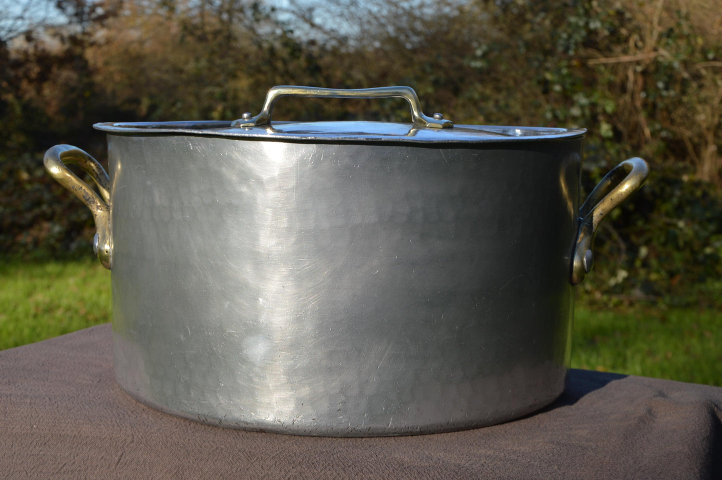 Gaillard Pan BIG Professional Bassine a Ragout Stockpot Rondeau Aluminum Vintage Massive Pot 4mm 1950s Huge Made in France 40cm 15 3/4"