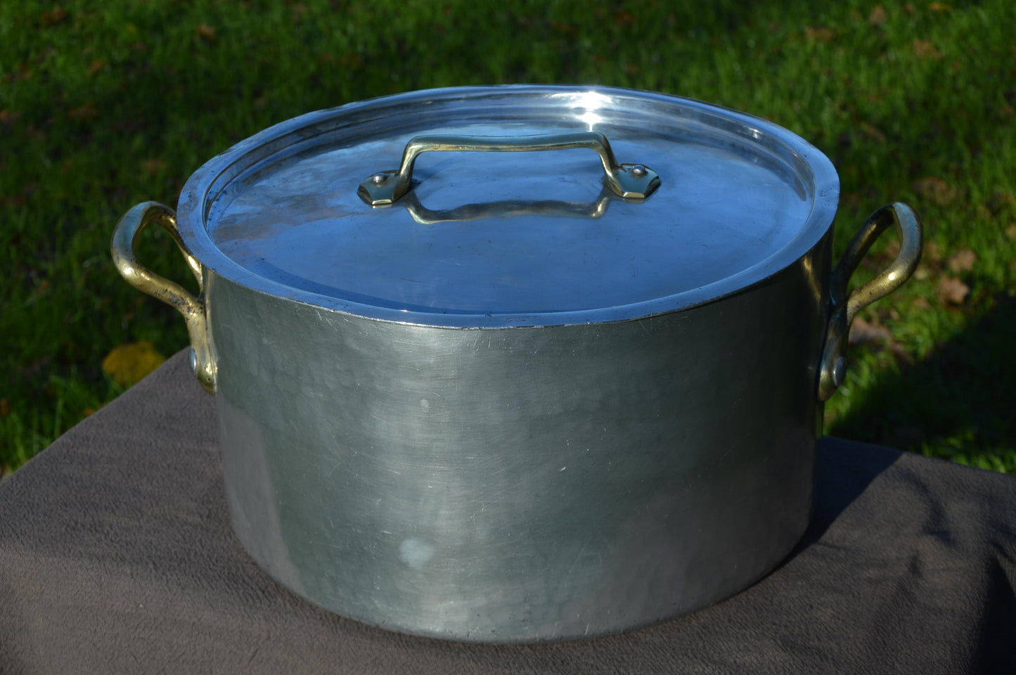 Gaillard Pan BIG Professional Bassine a Ragout Stockpot Rondeau Aluminum Vintage Massive Pot 4mm 1950s Huge Made in France 40cm 15 3/4"
