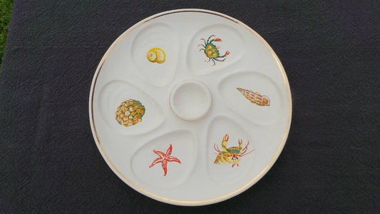 Oyster Plate SALINS Huitre Mussel Fish Plate Salins Sea Creatures Vintage French Seafood Plate Shellfish Plate Oyster Plate 5803