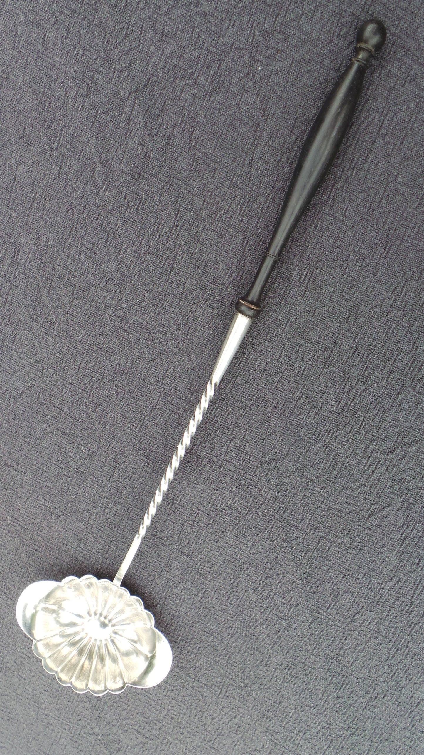 Christofle Ladle French Vintage Petit Sauce Ladle Toddy Ladle Makers Mark Christofle Silver Plate Quality Hardwood Handle Metaille Blanc