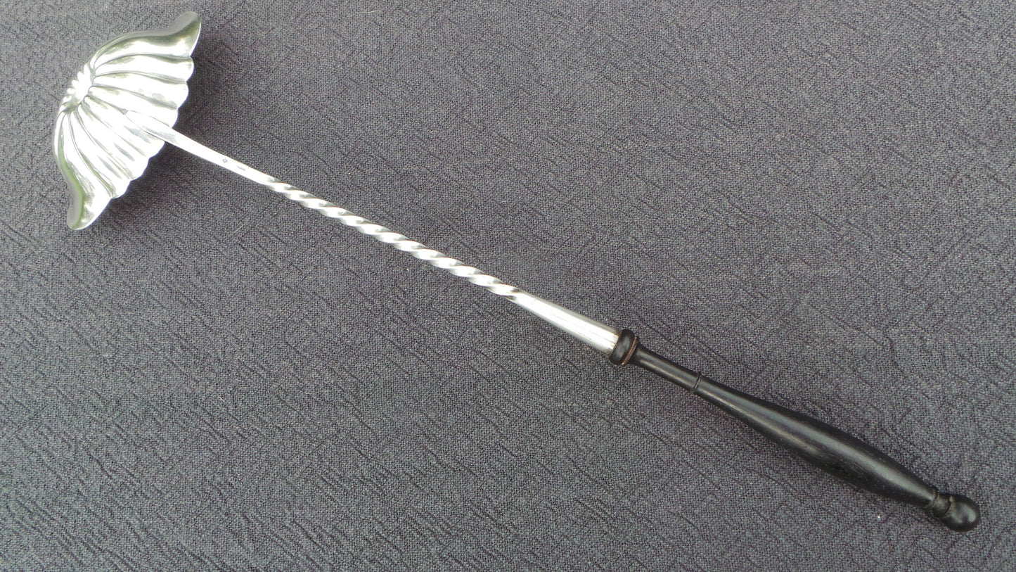 Christofle Ladle French Vintage Petit Sauce Ladle Toddy Ladle Makers Mark Christofle Silver Plate Quality Hardwood Handle Metaille Blanc