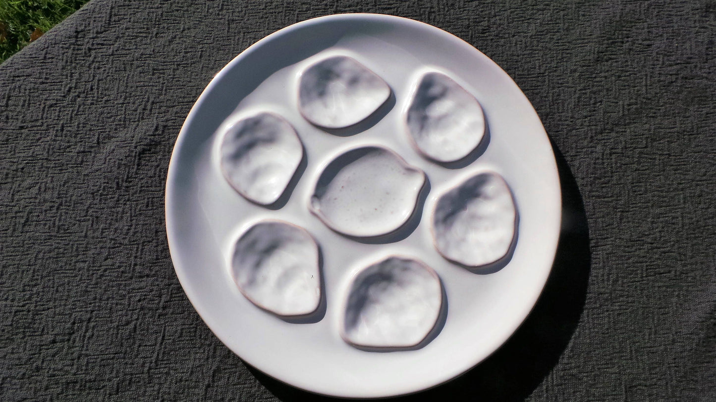 Nidervillers French Vintage Shellfish Oyster Mussel Coquille Plate Made in France Seafood Plate Fabulous Quality Fully Marked