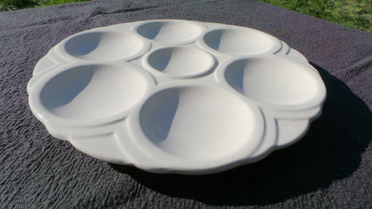 Oyster Plate Sarreguemines Scollop Huitre Mussel Fish Plate Vintage French Art Deco Seafood Plate Shellfish Plate Oyster Plate 1920-1950