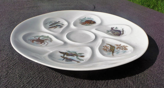 Oyster Plate Limoges Huitre Mussel Fish Plate Sea Creatures Vintage French Seafood Plate Shellfish Plate Oyster Plate 6400