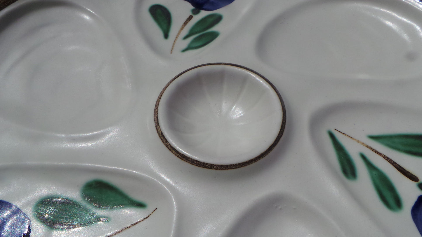 Oyster Plate SALINS Huitre Mussel Fish Plate Salins Flower Vintage French Super Condition Seafood Plate Shellfish Plate Oyster Plate