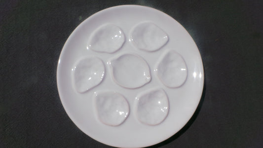 Oyster Plate Montmorency Huitre Mussel Fish Plate Gien White Vintage French Super Condition Seafood Plate Shellfish Plate Oyster Plate
