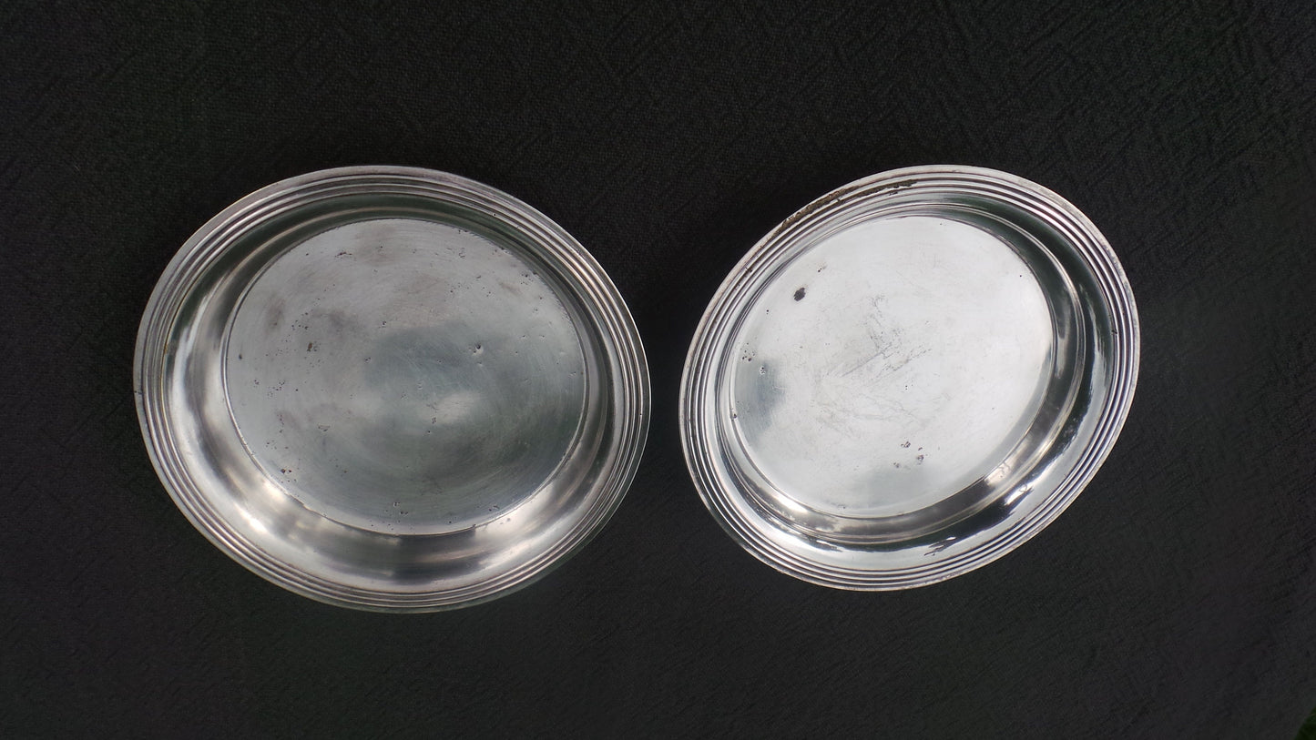 Alfenide Two Bottle Coasters Goat Mark J Casses et Cie Silver Plate Wine Coasters Quality Wine Bottle Coasters Champagne Coasters