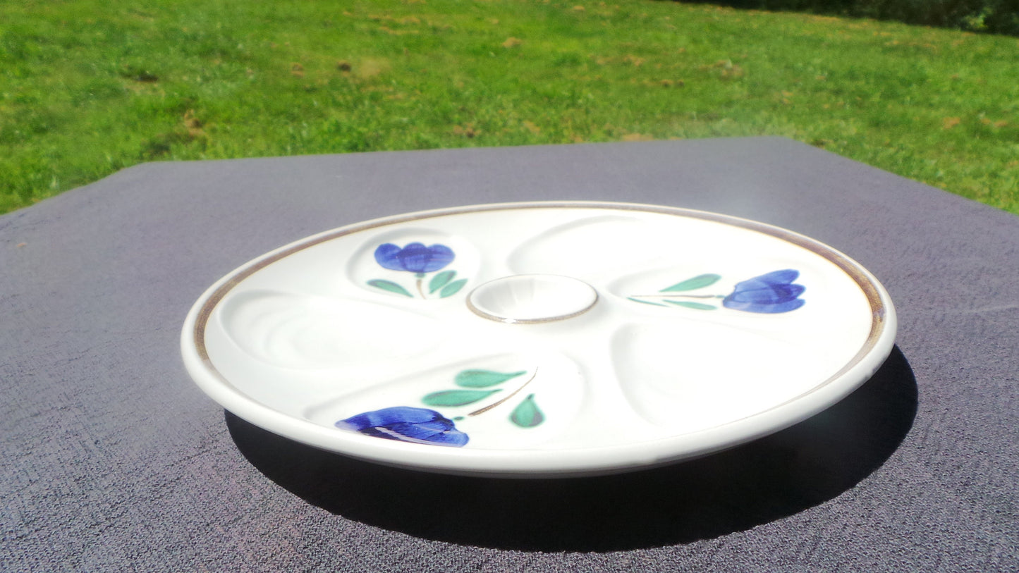 Oyster Plate SALINS Huitre Mussel Fish Plate Salins Flower Vintage French Super Condition Seafood Plate Shellfish Plate Oyster Plate