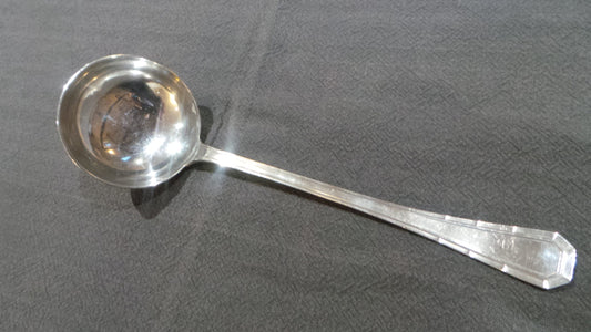 Alfenide Louche 'Métaille Blanc' Louche Cuillère à Servir- Real Luxury Alfenide (Christofle) Entièrement Marqué Chèvre et Alfenide 1935 Environ