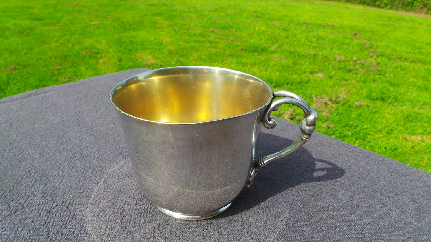 Christofle Fine Silver Plate Cup Beaker Christofle Paris Utensil Gold Washed Interior Fully Marked Silver Plate 1874-1877