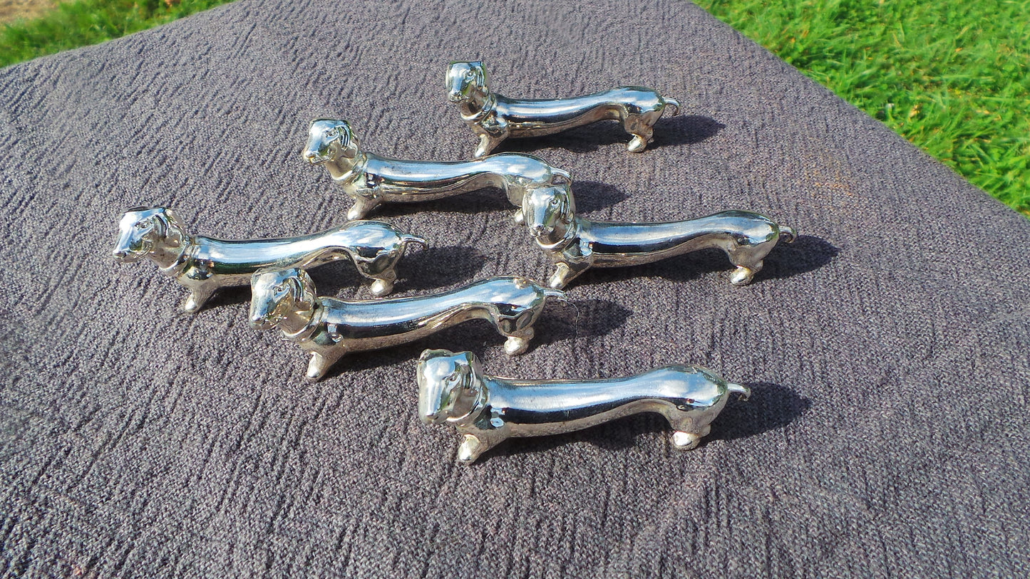 Vintage French Dog Knife Rests Dog Lover Knife Rests Ideal for Wedding Get a Long Little Doggie! Beautiful Spaniels Dachsunds Porte Couteaux