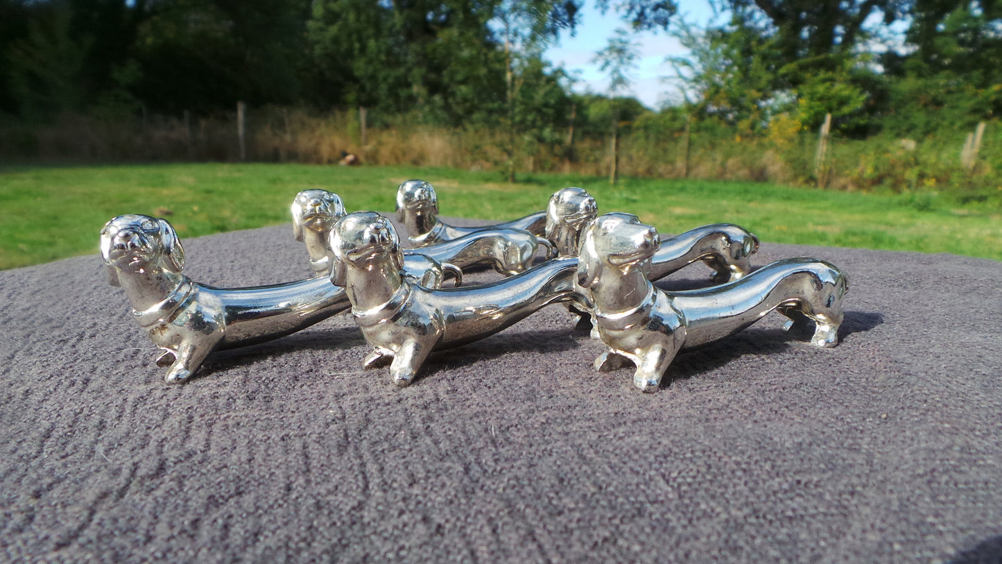 Vintage French Dog Knife Rests Dog Lover Knife Rests Ideal for Wedding Get a Long Little Doggie! Beautiful Spaniels Dachsunds Porte Couteaux