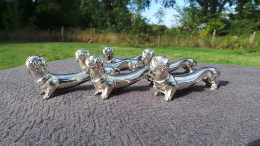 Vintage French Dog Knife Rests Dog Lover Knife Rests Ideal for Wedding Get a Long Little Doggie! Beautiful Spaniels Dachsunds Porte Couteaux