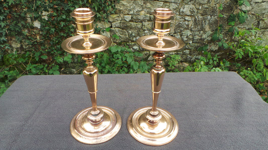 Bougeoirs Français Superbe Vintage Français Bronze Paire Classique Bougeoirs Lourds Moulage Fin Bonne Qualité