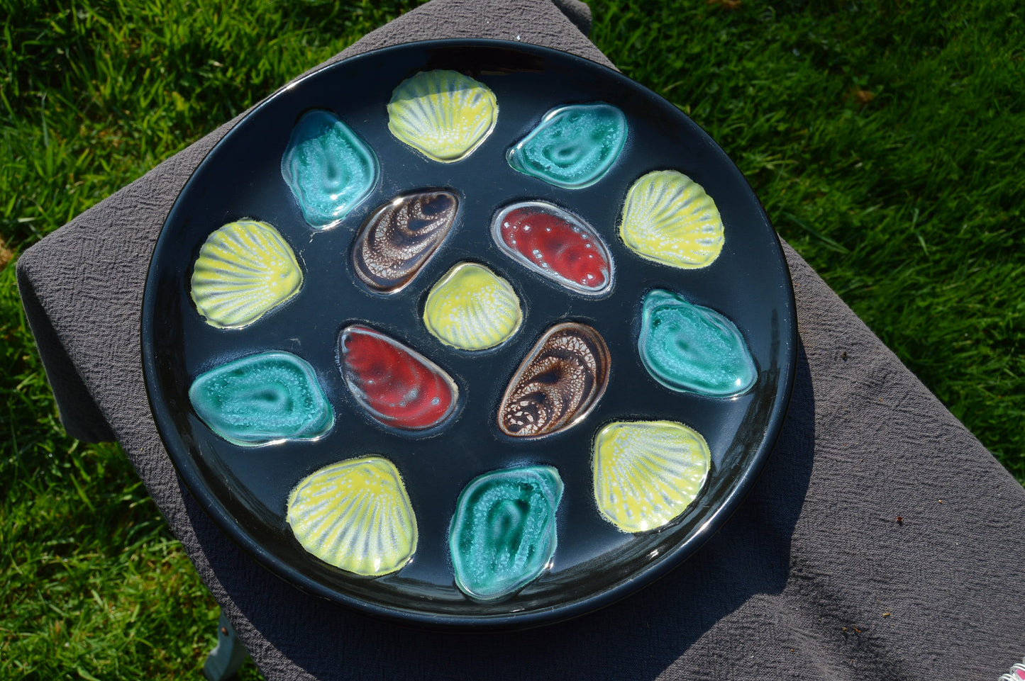 Elschinger Alsace Oyster Platter Oyster Plate French Oyster Mussel Platter Shellfish Master Plate Made in France - One Massive Platter