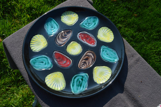 Elschinger Alsace Oyster Platter Oyster Plate French Oyster Mussel Platter Shellfish Master Plate Made in France - One Massive Platter