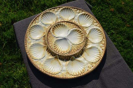 Longchamps Platter French Oyster Mussel Coquille St Jacques or Shellfish Master Plate Made in France Longchamps - One Massive Platter
