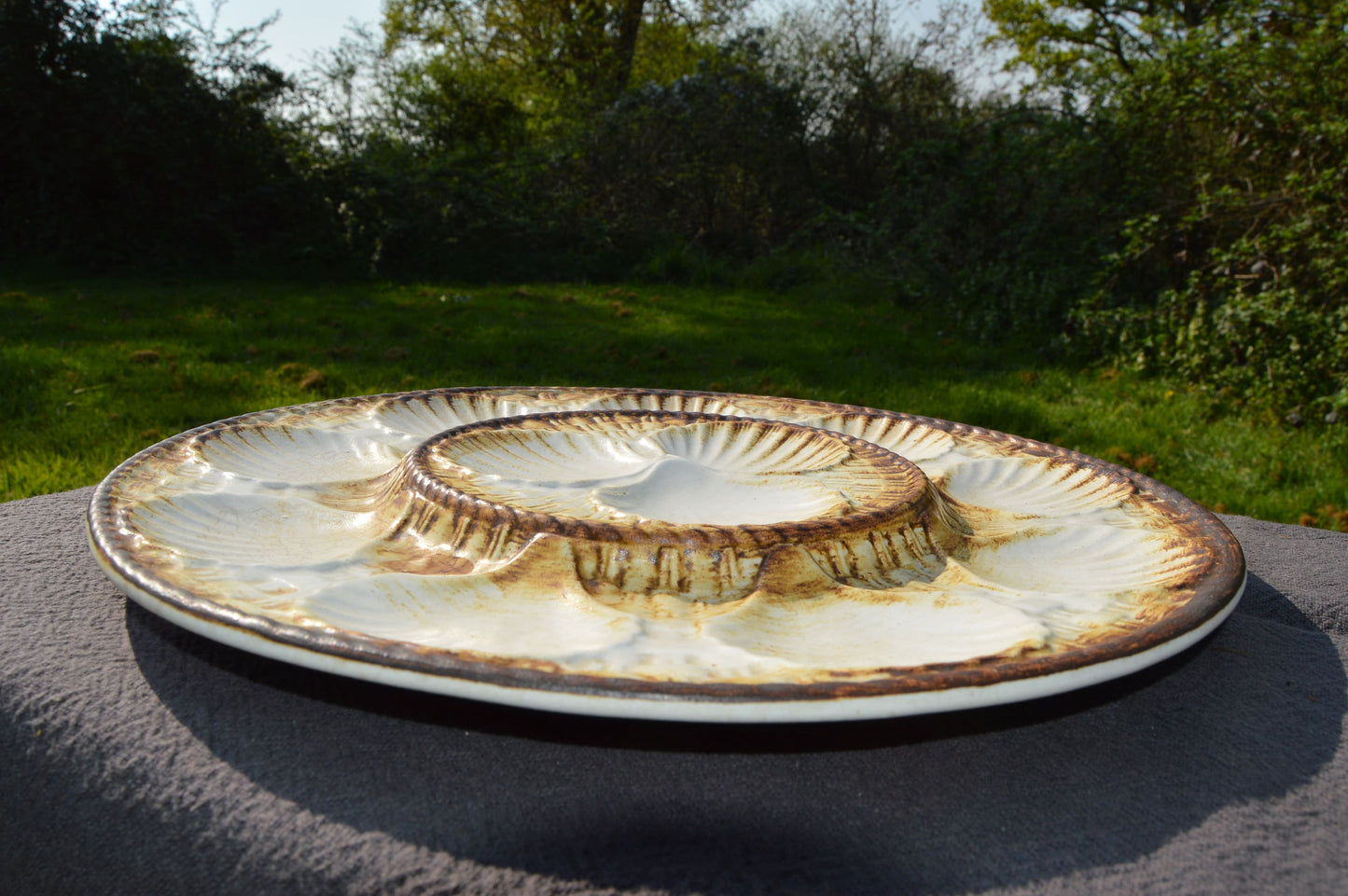 Chantilly Platter French Scollop Coquille St Jacques Oyster Mussel  or Shellfish Master Plate Made in France Chantilly - One Massive Platter