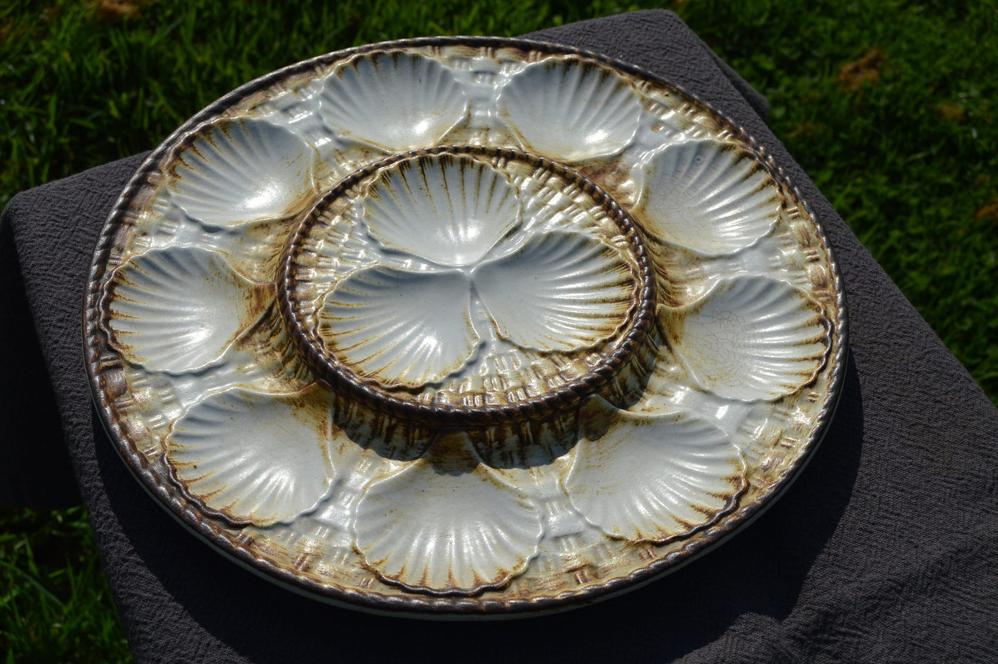 Chantilly Platter French Scollop Coquille St Jacques Oyster Mussel  or Shellfish Master Plate Made in France Chantilly - One Massive Platter