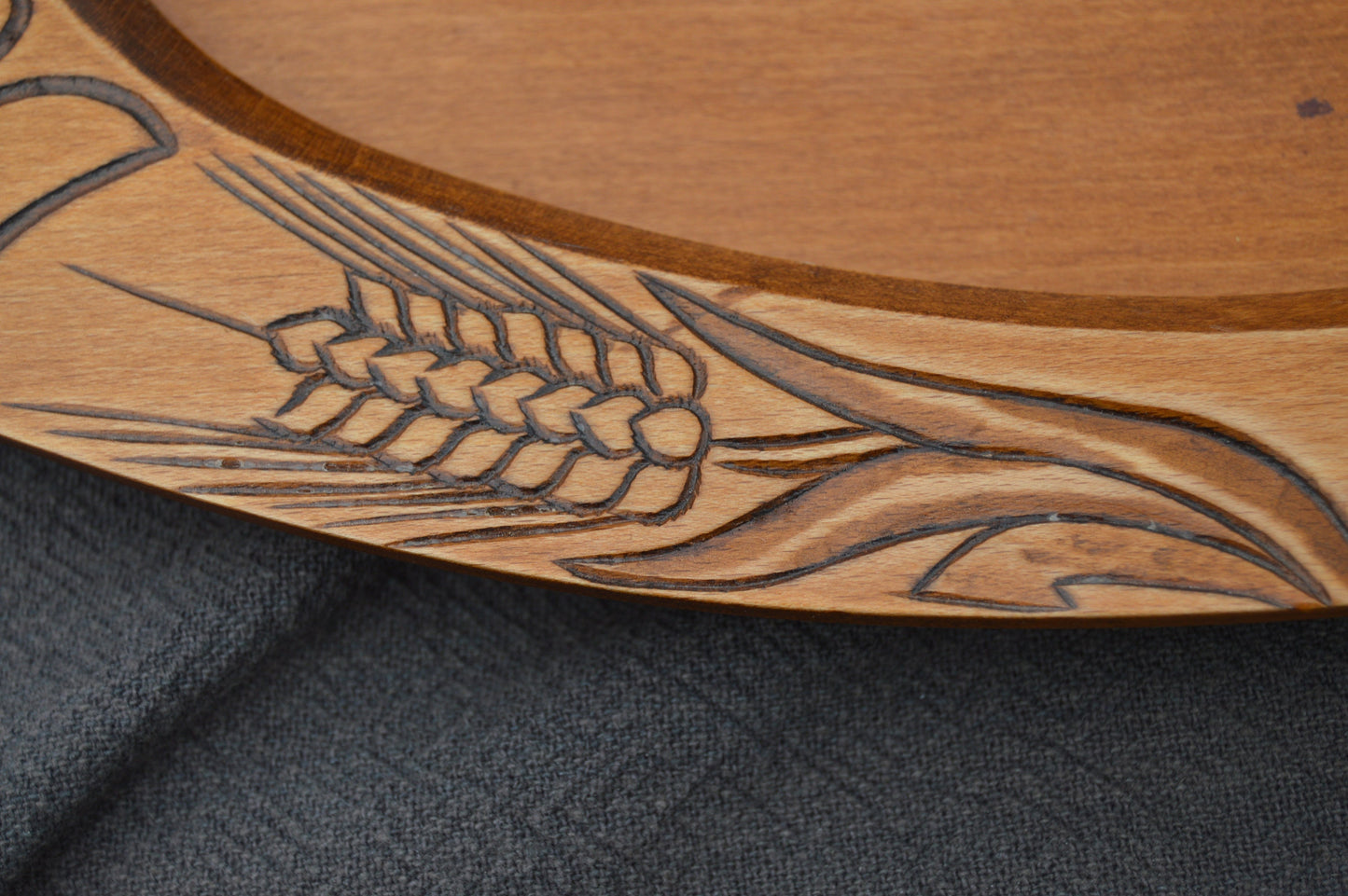 Bread Board French Antique Fruit Serving Board Beautiful Patina Hand Carved Serving Plate Wooden Platter Black Forest Style Polished