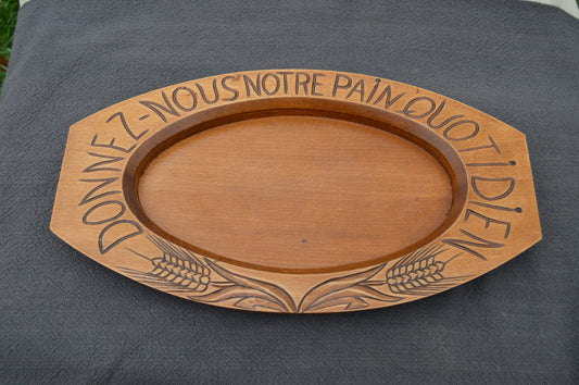 Bread Board French Antique Fruit Serving Board Beautiful Patina Hand Carved Serving Plate Wooden Platter Black Forest Style Polished