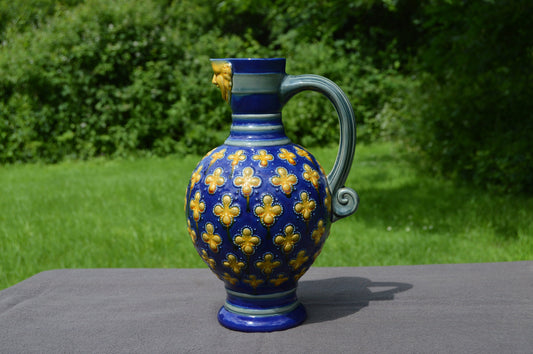Minton Jug Entièrement Marqué Modèle Numéro 596 Majolica Marqué Barbotine Authentique Majolica Stoneware Pichet Anglais 1862-1872 19ème Siècle