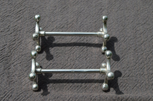 Knife Rests Silver Plate Pair Classical Style Cross Antique Collectors Item Restaurant Quality Pair Knife Rests Marked SF
