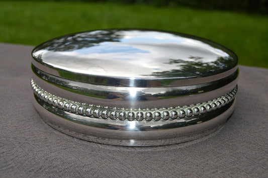 Silver Plated Box French Metal Blanc Large 19cm 17 1/2 inches Across HP Marque Beautiful Example