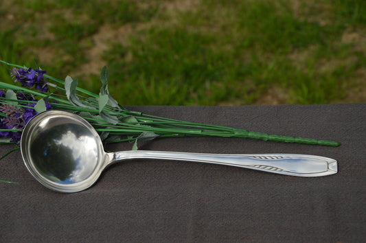 Ercuis French Vintage Silver Plate Ladle Makers Mark Beautiful Example Metaille Blanc Super Quality Silver Plate Spoon Soup Ladle