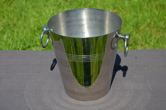 French Plated Champagne Bucket or Wine Cooler Made in France No Maker's Mark Seau de Champagne Ice Bucket Wine Cooler Wine Bucket