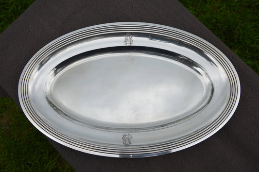 Halphen Serving Platter 41.5cm 16+" Silver Plate DIsh Plate French Silver Plated Halphen Fish Server Charles Halphen 1877-1888 Fully Marked