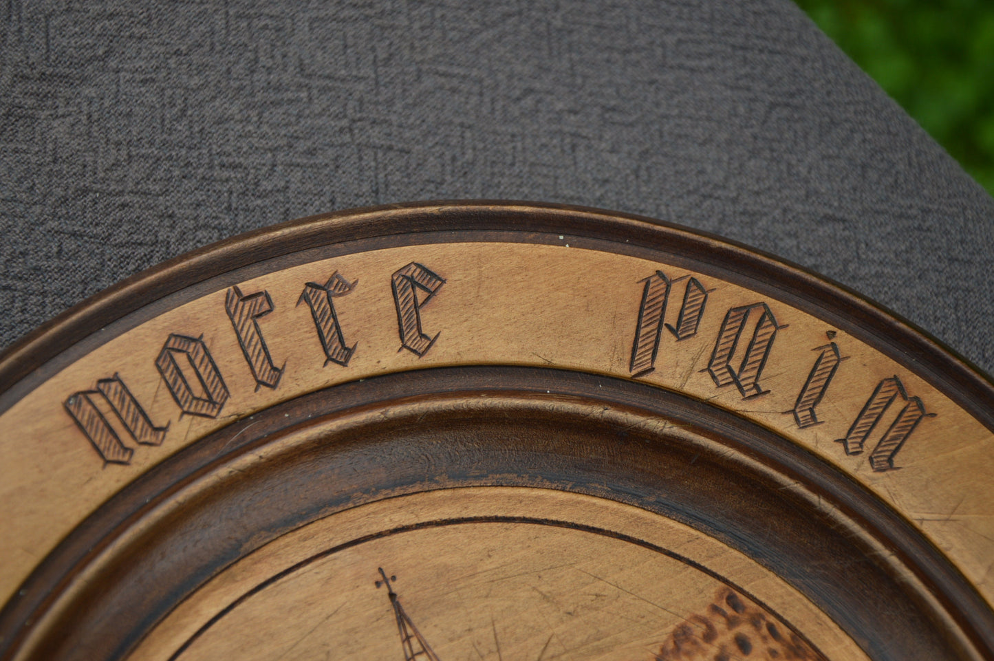 Lourdes Solid Wood Vintage French Bread Serving Board Hand Made Traditional Motto Give Us Our Daily Bread Donnez Nous Notre Pain Quotidien