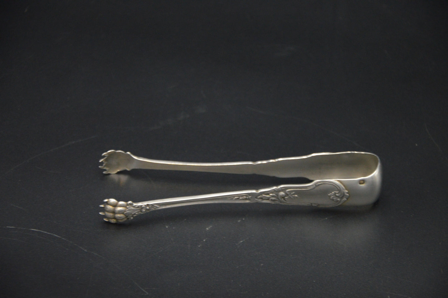 French Vintage Silver Plate Sugar Tongs Sugar Nippers Minerva Mark Makers Mark 1800's Classical Style Beautiful Example