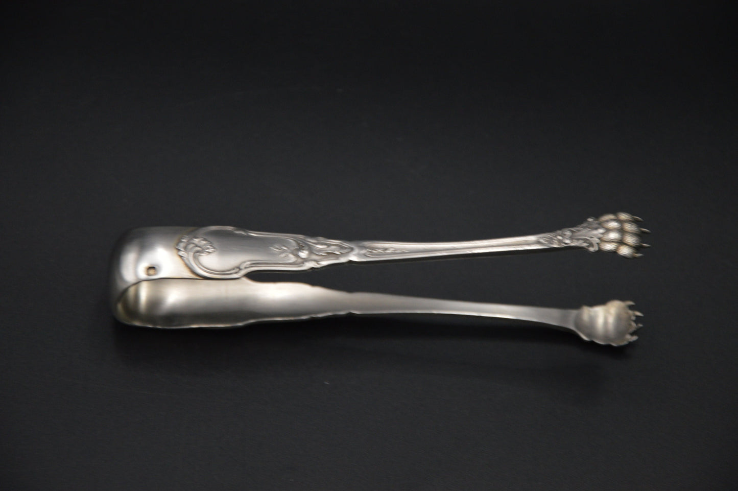 French Vintage Silver Plate Sugar Tongs Sugar Nippers Minerva Mark Makers Mark 1800's Classical Style Beautiful Example