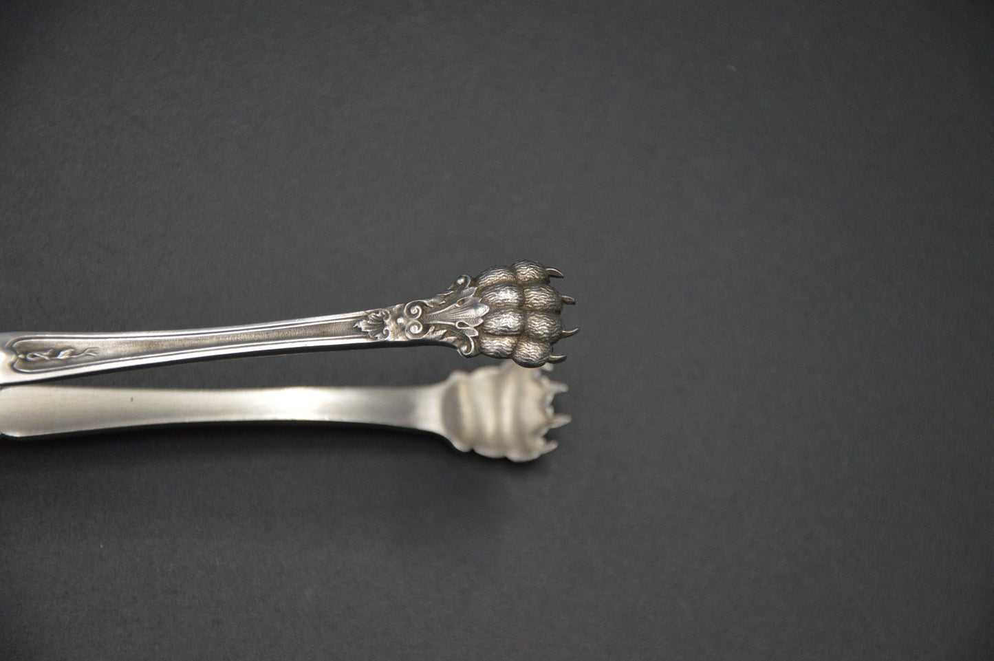French Vintage Silver Plate Sugar Tongs Sugar Nippers Minerva Mark Makers Mark 1800's Classical Style Beautiful Example