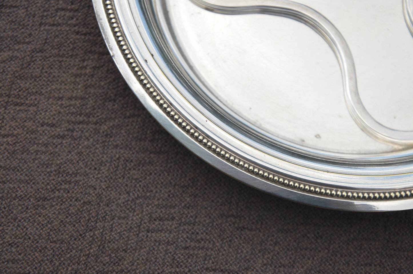 Antique Bottle Coaster Silver Plate Heavy Fully Marked Wine Coaster French Quality Champagne Coaster Collectors Item with Drip Insert