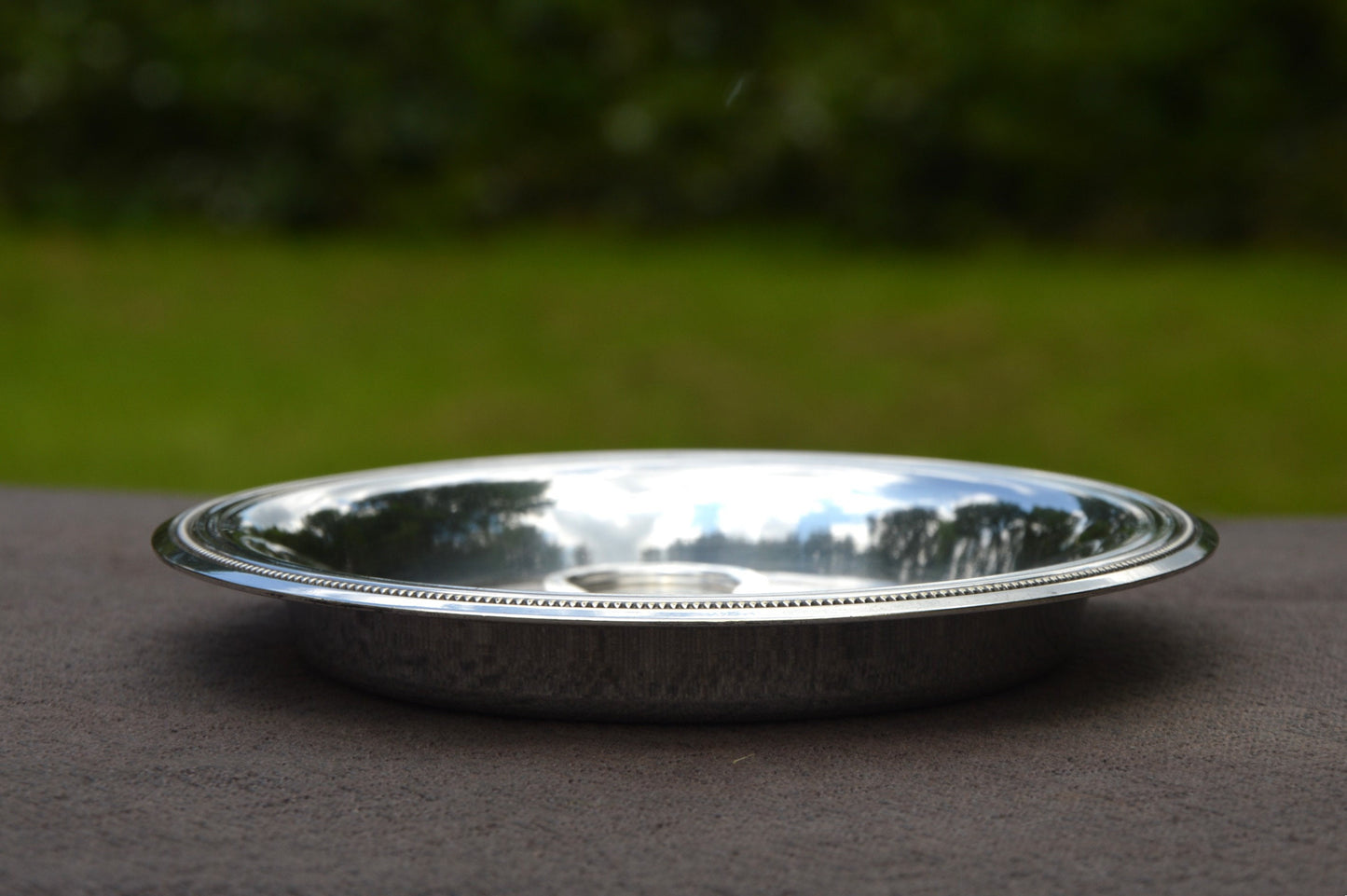 Antique Bottle Coaster Silver Plate Heavy Fully Marked Wine Coaster French Quality Champagne Coaster Collectors Item with Drip Insert