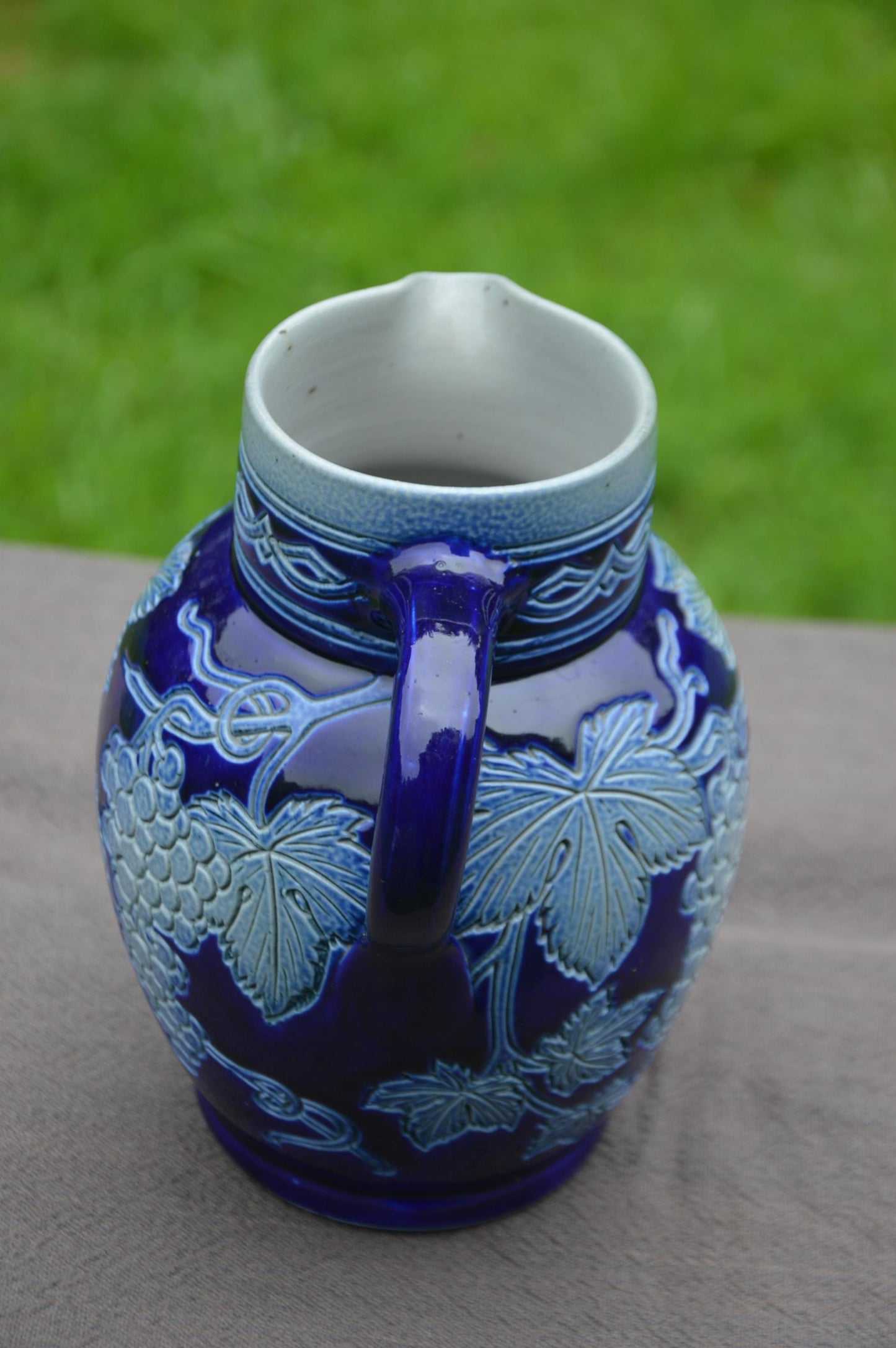 Alsace Pottery Pitcher Jug Fully Marked Betschdorf of Alsace Made by Hand Fait Main Schmitter Gris D'Alsace Robust Stoneware