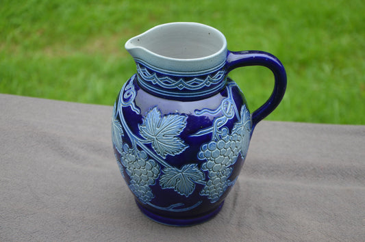 Alsace Pottery Pitcher Jug Fully Marked Betschdorf of Alsace Made by Hand Fait Main Schmitter Gris D'Alsace Robust Stoneware