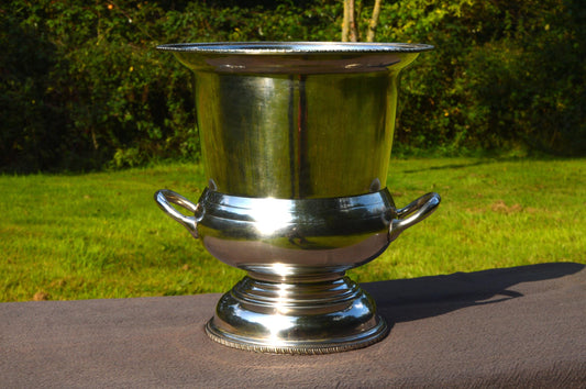 Wine Cooler Champagne Bucket Seau de Champagne Marked PA Silver Plated Metaille Blanc Grape and Vine Design Two Swing Handles Good Condition